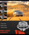 Tough As Nails Pair Of Front Wheel Bearing Hub Assemblies For Ford F450 F550 Super Duty 2017 2019 4wd high-load capacity and detailed views.