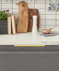 Top Shelf Gold Finger Pulls For Cabinets 40 Pack Slick Edge Drawer Handles With Smooth Operator Design Heavy Duty Zinc Alloy Build on modern kitchen drawer.