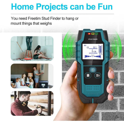 Image of Skip The Guesswork With This Heavy Duty Wall Scanner And Electronic Stud Finder Auto Calibrating with LCD screen for scanning. 