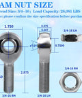 Heavy Duty Chromoly 3 4 16 Heim Joint Rod End for Panhard Suspension Linkage with size dimensions and specifications.