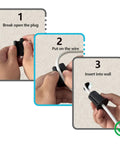 Step-by-step use of All In One Satellite Internet Cable Routing Kit With Wall Grommets, Drill Bit And Clips For A Neat Pro Grade Cable Pass Through