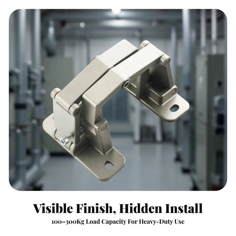 Heavy Duty Concealed Door Hinge For Cabinets And Fire Doors Built Tough With Reinforced Steel, showing smooth finish and hidden install.