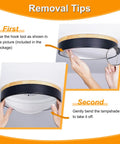 Instructions for removing Dimmable Wood Flush Mount Ceiling Light With Round Minimalist Design Five Color Temperatures 2700K To 6000K