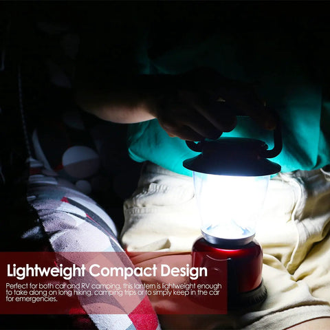 Person holding Battery Powered LED Lantern With Variable Power For Camping Dimmable COB LED Light for hiking.