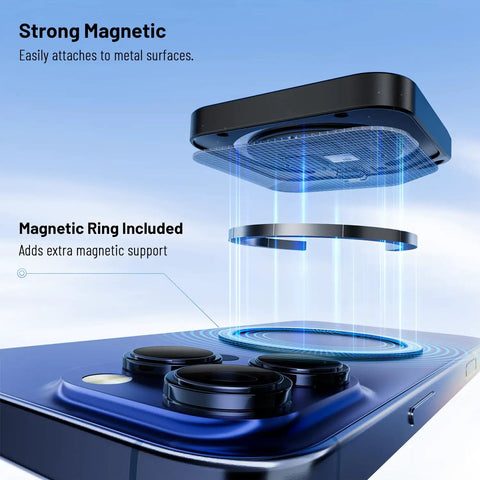 1TB Portable Magnetic Phone SSD With Stand Up To 2000MBps attaches magnetically to iPhone, includes magnetic ring for extra support