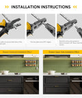 Installation instructions for Gold Cabinet Pulls 10 Pack With Six And A Quarter Inch Hole Center Square Drawer Hardware