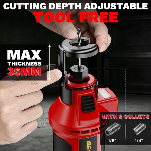 Heavy Hitter Cordless Drywall Rotary Saw With Three Adjustable Speeds And Brushless Motor Up To Thirty Thousand Rpm adjustable cutting depth feature