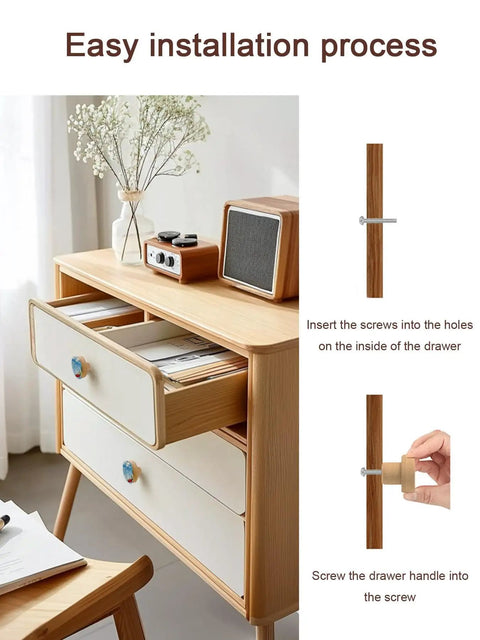 Sweet 1.4 Inch Solid Beechwood Cabinet Knobs And Top Shelf Wooden Drawer Pulls featuring easy installation process on furniture.