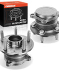 Pair Of Rear Wheel Bearing And Hub Assemblies With 5 Lugs For Chevy Cruze 2016 To 2019 Sedan Hatchback shown from the side in steel construction.