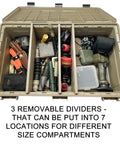 Divided Ammo Crate Utility Box With Seven Compartments Water Resistant And Lockable Ammo Storage For 5.56 9mm 12 Gauge