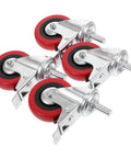 Upgrade Your Rigs Using 4 Pack Badass Double Axle Stem Caster Wheels For Smooth Rollin Furniture Carts And Factory Gear, heavy duty red wheels.