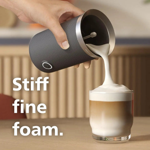 Baristina Milk Frother For Espresso Machines Froths Hot Or Cold Dairy And Non Dairy Milk Perfect Latte Art Easy To Clean