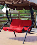 Three Seat Patio Swing Cushion Cover Replacement For Outdoor Hammock Durable 190T Polyester Tear Resistant in Red