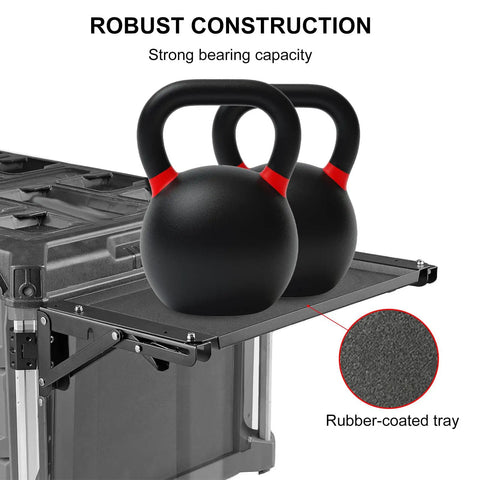 Magnetic Tool Tray Portable Organizer Table For Modular Toolboxes No Drill Rail Clips Rubber Coated Surface Foldable Work Station
