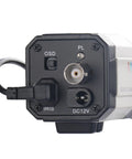 Back view of Compact Hd CCTV Camera One Third Inch CCD 960H 1000TVL Auto Iris Varifocal 2.8 to 12mm Bullet Box indoor outdoor surveillance.
