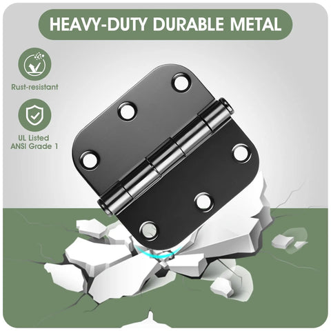 Black 3 Inch Soft Close Door Hinge displaying rust-resistant heavy-duty metal, part of 24 Pack Black 3 Inch Soft Close Door Hinges Heavy Duty Smooth Operator Silent Shut System Hydraulic Cushioning Zero Fuss Installation For Interior Doors And Cabinets Rock Solid Build Quality.