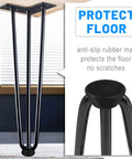 28 Inch Black Hairpin Table Legs Set of 4, Heavy Duty 900 Lb Capacity with Rubber Floor Protectors, close-up view of anti-slip pad