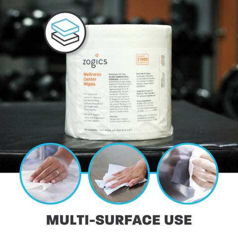 Gym Equipment And Surface Cleaning Wipes For Wellness Centers, Durable Pre Saturated Wipes, 4 Rolls, 4,600 Count, Package Display