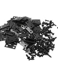 Black Mini Hinges Set 50 Pcs With 200 Tiny Screws For DIY Crafts Jewelry Box Dollhouse Picture Frame 18x15mm Small Hinges