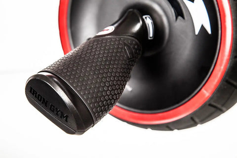 Close up of Killer Ab Rocker And Complete Core Toning Setup steel handles and non-slip grip for effective workouts.