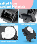 HVAC Blend Door Actuator Featuring Crisp Climate Control And No Sweat Upgrades For Toyota Camry Models and Lexus ES350 Vehicles, showing connectors and gear.