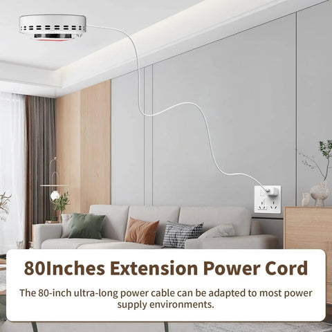 Top Tier Cigarette Detector And Air Quality Monitor With Voice Reminder And Remote Control For Offices And Public Spaces Heavy Lifter Pm25 Smoke Alarm And No Smoking Must Have Gear mounted in modern office setting