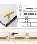 Gold Stainless Steel Cabinet Handles Set Of 2 Single Hole Center Square Bar Cabinet Pulls for Drawers and Cupboards
