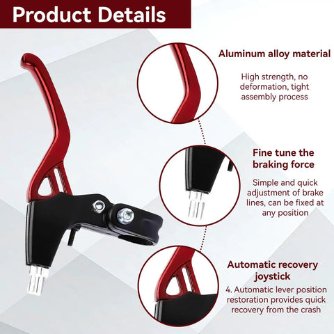 Universal Aluminum Alloy Bike Brake Levers For Mountain Road And BMX Ready To Ride, V Brake Compatible, 2.2cm Diameter