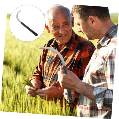 Two men in field using Five Piece Easy To Use Garden Weeding Tool Set with Folding Sickle and Light Serration