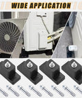 Hardcore Rubber Vibration Isolator Mounting Brackets With 4 Pieces And 8 Screws For AC HVAC Systems showing installed brackets with screws.