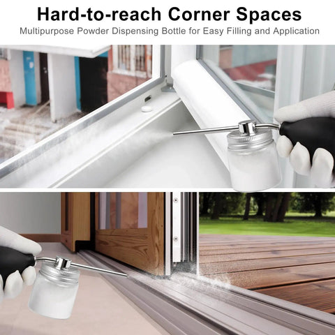 Multipurpose Powder Duster Applicator With Manual Spray Bottle used for corner spaces and sliding door tracks