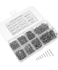 800 Piece Self Tapping Screws Set Round Head M2 Carbon Steel Wood And Metal Sheet Fasteners Assortment Kit With Strong Hold And Organized Storage For Home Toolboxes And 3D Printer Parts, plastic organizer case open