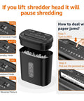 Built Tough Cross Cut Shredder For Paper And Credit Cards With Bulletproof P Four Security and Zero Drama Auto Shut Off In Sleek Black control panel showing operation modes.