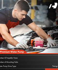 Mechanic installing Engine Water Pump Replacement For Dodge Grand Caravan 2008-2010, Volkswagen Routan 2009-2010