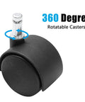 Five Pack 1.5 Inch Swivel Caster Wheels With M8 Circlip Stem 8mm By 20mm, Heavy Duty Nylon Replacement For Furniture Tables Cabinets Shelves