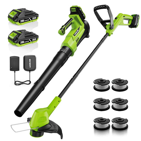 Ultra Lightweight Cordless String Trimmer And Leaf Blower Combo With 2Ah Battery And Fast Charger For Easy Yard Work Delivers 650 CFM And 200 MPH 12 Inch Auto Feed Weed Eater For Seniors And Women Garden Lawn Care