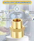 Three Pack Brass Pipe Fittings 3/8 Inch Female NPT To 1/4 Inch Female NPT Brass Coupling Hex Head Connector in use