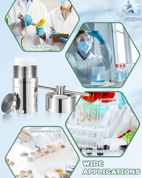50ml PTFE Lined Hydrothermal Autoclave Reactor For Lab Use with stainless steel shell displayed with lab applications.