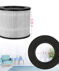 Two Pack Replacement Filter for Bissell 2801 2780 2780A 27809 MyAir Personal, High Efficiency Carbon Filter dimensions shown