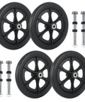 4 Pcs Replacement Wheelchair Wheels 8 Inch Universal Anti Slip Casters For Wheelchairs Walkers Rollators Black Includes Axle Screws