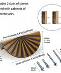 Tough As Nails Antique Brass Cabinet Pulls And Drawer Handles With Exact 3 Inch Hole Center with 2 screw sizes included.