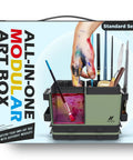 Portable All In One Modular Painting Station With Wet Palette, Brush Cleaners, Holders And Lid For Miniatures And Warhammer Hobbyists, Compact Setup For Acrylic Paints