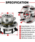 Image of 515096 Front Wheel Bearing Hub Assembly specifications, showcasing dimensions and details for Chevrolet Silverado Tahoe GMC Sierra Yukon.