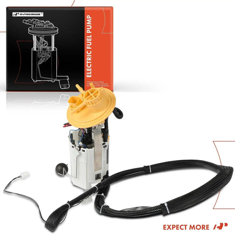 Heavy Duty 5 Pin Electric Fuel Pump Module Assembly Quick Swap For Volvo S60 V70 XC90 S80 XC70 2003 To 2007 with yellow top and wiring.