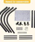 Heavy Duty Firewood Rack With Casters For Indoor Or Outdoor Use assembly parts, including steel frame and wheels