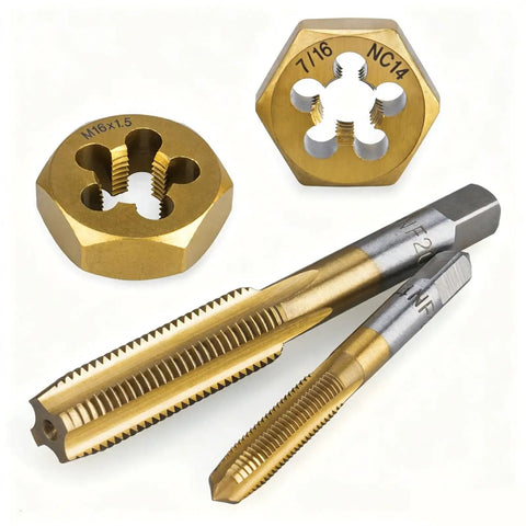 Ultimate 86 Piece Internal External Fastener Threading Tap Die Set With Wrenches And Gauges For Home Service Bolt Hole Renewing Screw Cutting And Rethreading Tools In Sturdy Alloy Steel Box Metric And Sae Sizes Included taps and dies, M16x1.5 and 7/16 NC14
