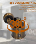 Vintage Round Cup Caster Wheels Set Of Two Silent Rolling Zinc Alloy Floor Casters with 360 degree rotation feature.