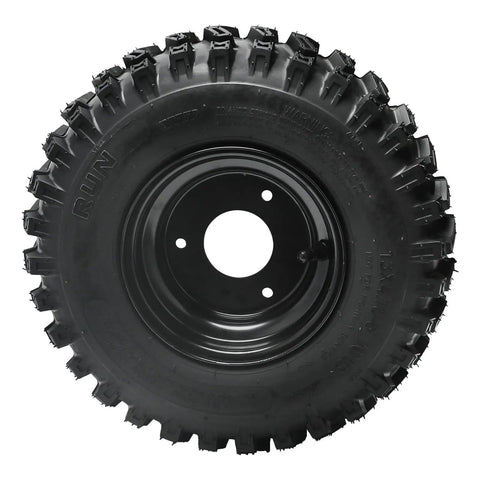 Beefed-Up 30 Inch Rear Axle Assembly With 760mm Drive Shaft Kit And 13x4.10-6 Tubeless Rim, 4 Ply Heavy-Duty Wheel Tire For Buggy Go Kart Golf Cart UTV ATV Dune Buggy Accessories, close-up view of rugged tread pattern