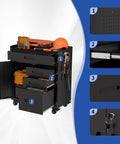 Beast Mode 30 Inch Tool Storage Cabinet With Lockable Drawers And Smooth Rolling Casters Ultimate Garage Locker featuring organized drawers and pegboard panels.