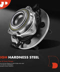 Heavy Duty Front Wheel Bearing And Hub Assembly With 5 Lug Setup And Built In ABS Sensor for Dodge Dakota 2005 to 2010, showing high hardness steel construction.